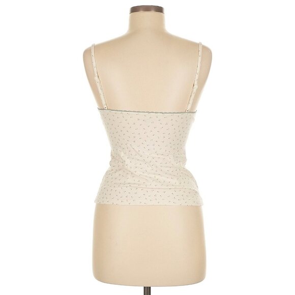 Brandy Melville Floral Lace Trim Cami Top Cottagecore Coquette Y2K Revive Flirty - Picture 8 of 12